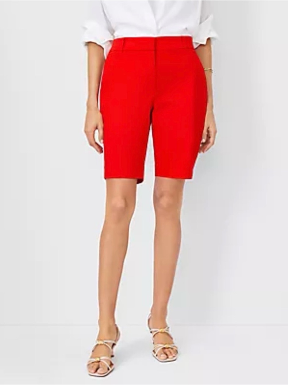 Ann Taylor Orange Tailored Bermuda Shorts